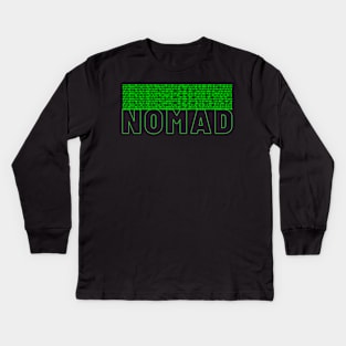 Digital Nomad Black Kids Long Sleeve T-Shirt